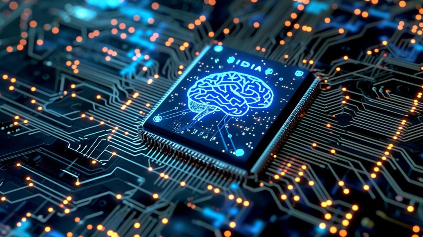 Microchip con diseño inspirado en el cerebro, representando la intersección de la inteligencia artificial con la biología humana. Un avance tecnológico que muestra la integración de los circuitos electrónicos en el ámbito de la computación y la informática. (Imagen ilustrativa Infobae)