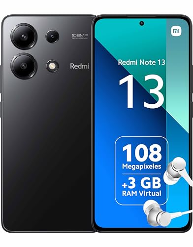 Xiaomi Redmi Note 13 4G - Smartphone de 6+128 GB, Pantalla de 6,67" AMOLED FHD+ 120Hz, Snapdragon 685, Triple cámara de hasta 108MP, Carga rápida 33W, Negro (Versión ES)
