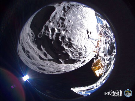 Foto de la Luna tomada por la nave Odysseus antes de su alunizaje