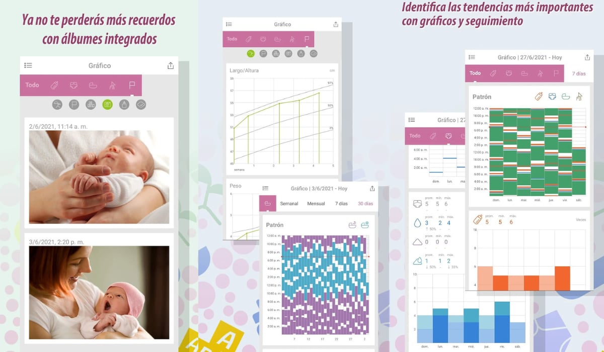La aplicación habilita un calendario para que los padres lleven el monitoreo. (Baby Tracker)
