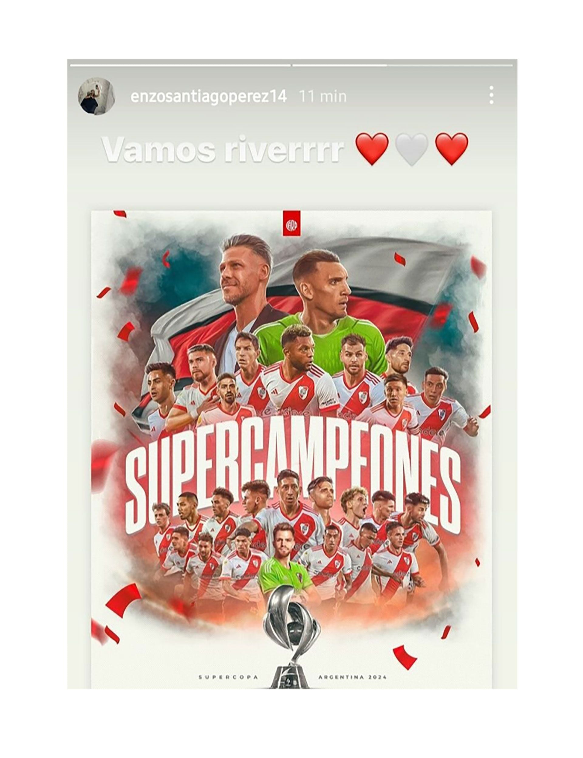 La historia del hijo de Enzo Pérez para celebrar el título de River Plate