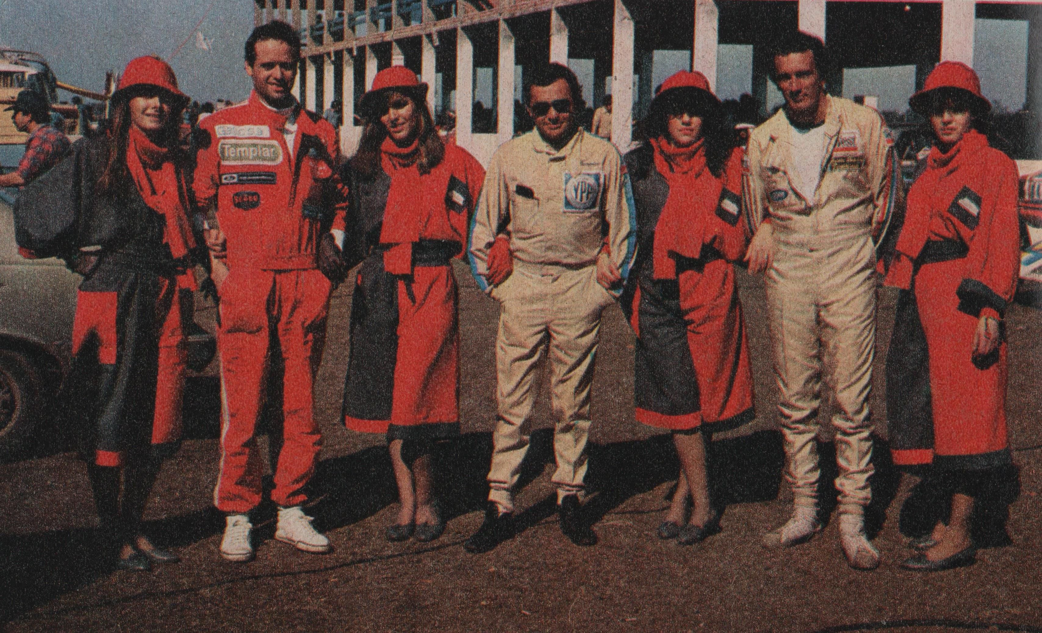 Mario Gayraud, Esteban Fernandino y Juan María Traverso en el Autódromo de Resistencia, en 1984 (archivo CORSA)