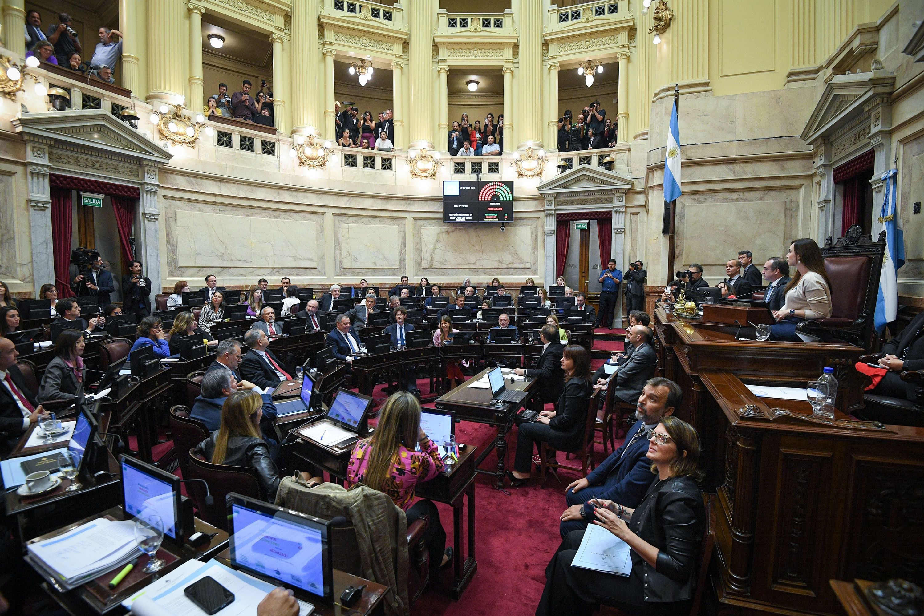 Votación del DNU 70/23 en el Senado de la Nación, Buenos Aires, Argentina el 14 de Marzo del 2024.
