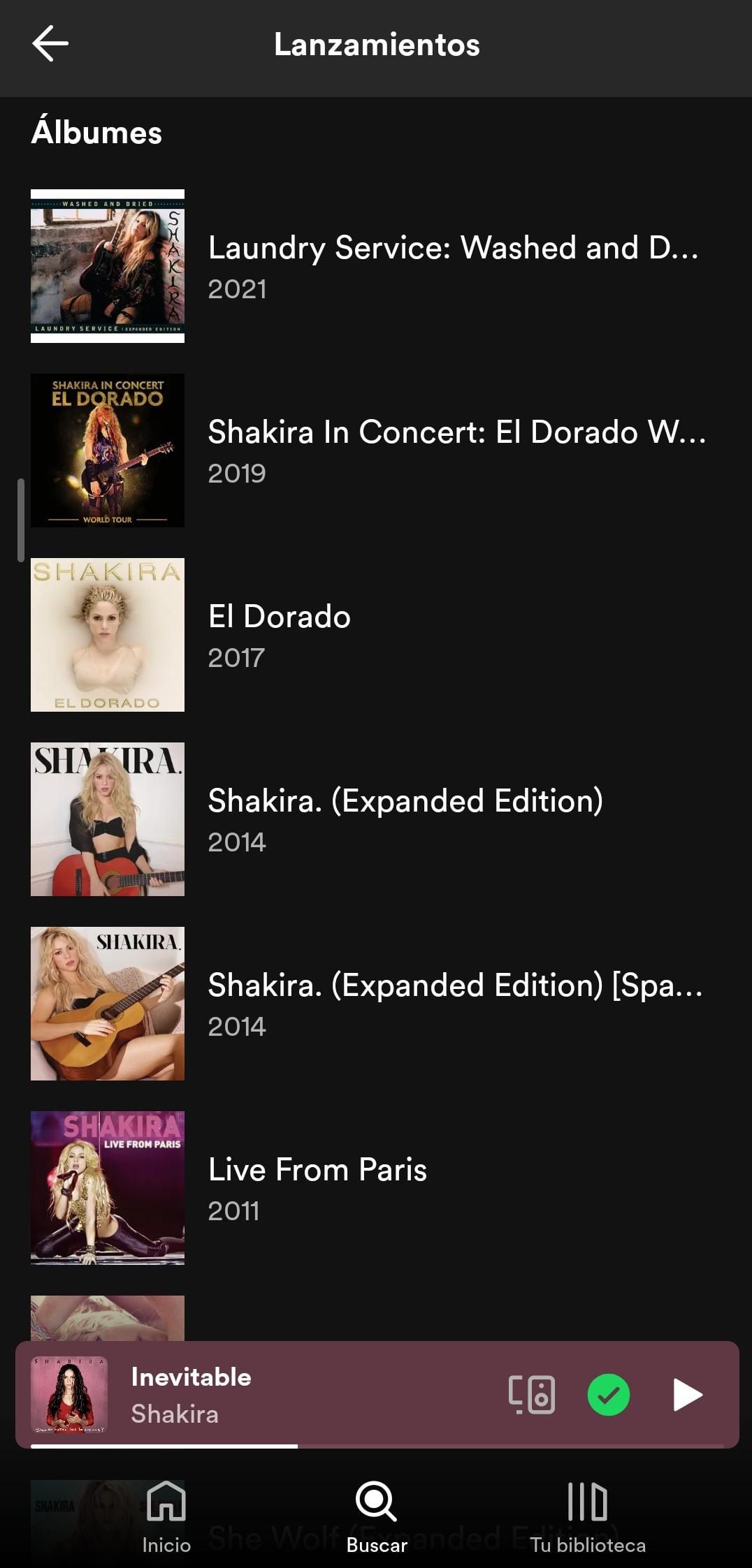 En Spotify se encuentran todos los álbumes de estudio. (Spotify)