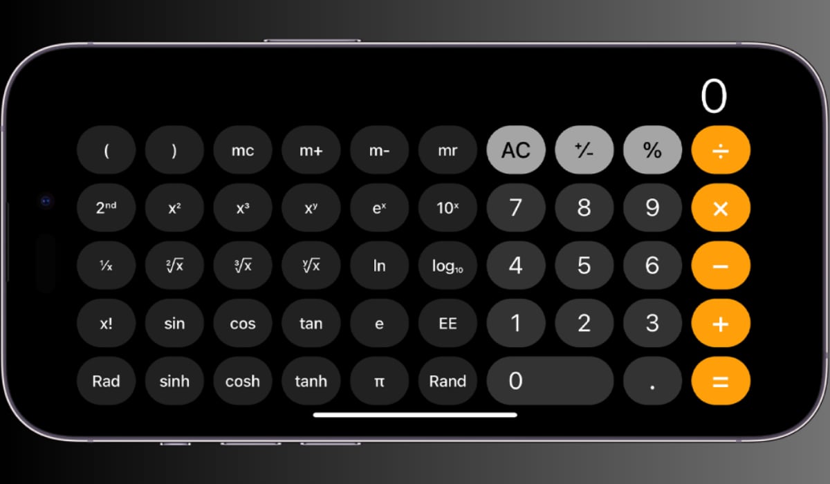 La calculadora científica del iPhone. (Apple)