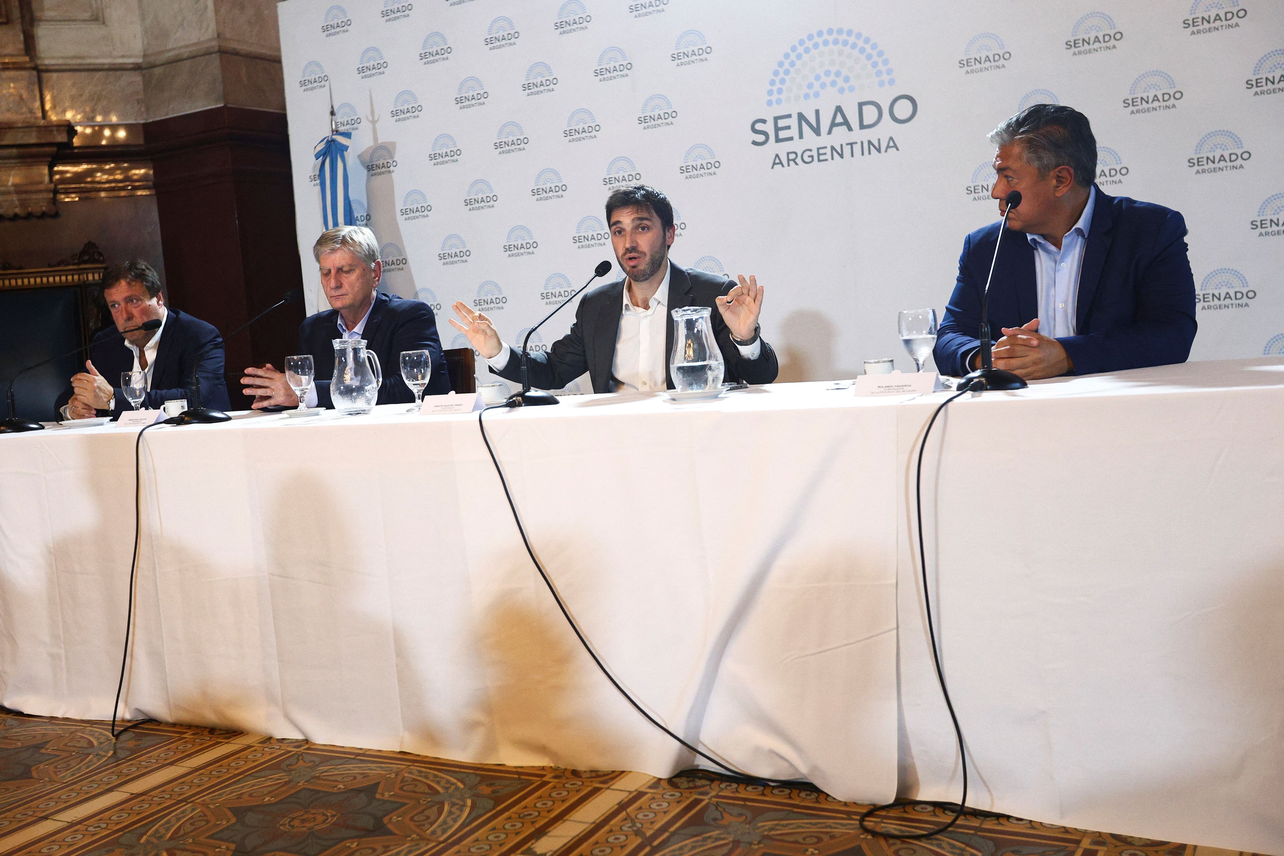 La última conferencia de prensa que encabezaron los gobernadores patagónicos en el Senado
