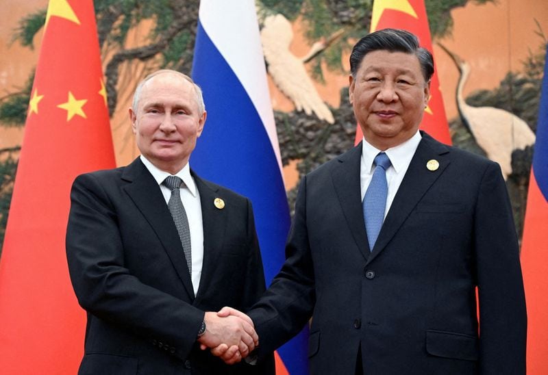 Vladímir Putin y Xi Jinping durante una reunión en el Foro de la Franja y la Ruta en Pekín, China