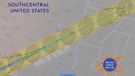 La banda de totalidad del eclipse en Estados Unidos y su duración