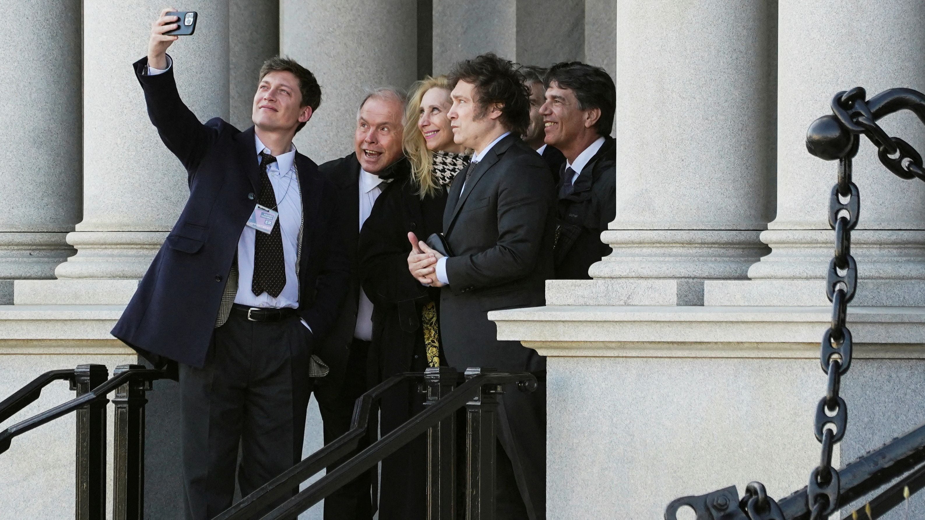 FILE PHOTO: Argentine President-elect Javier Milei attends meetings at the White House in Washington