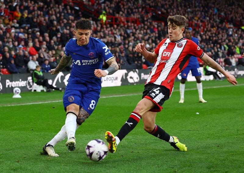 Enzo Fernández fue uno de los jugadores del Chelsea que más minutos sumó en la temporada (REUTERS/Molly Darlington/File Photo)