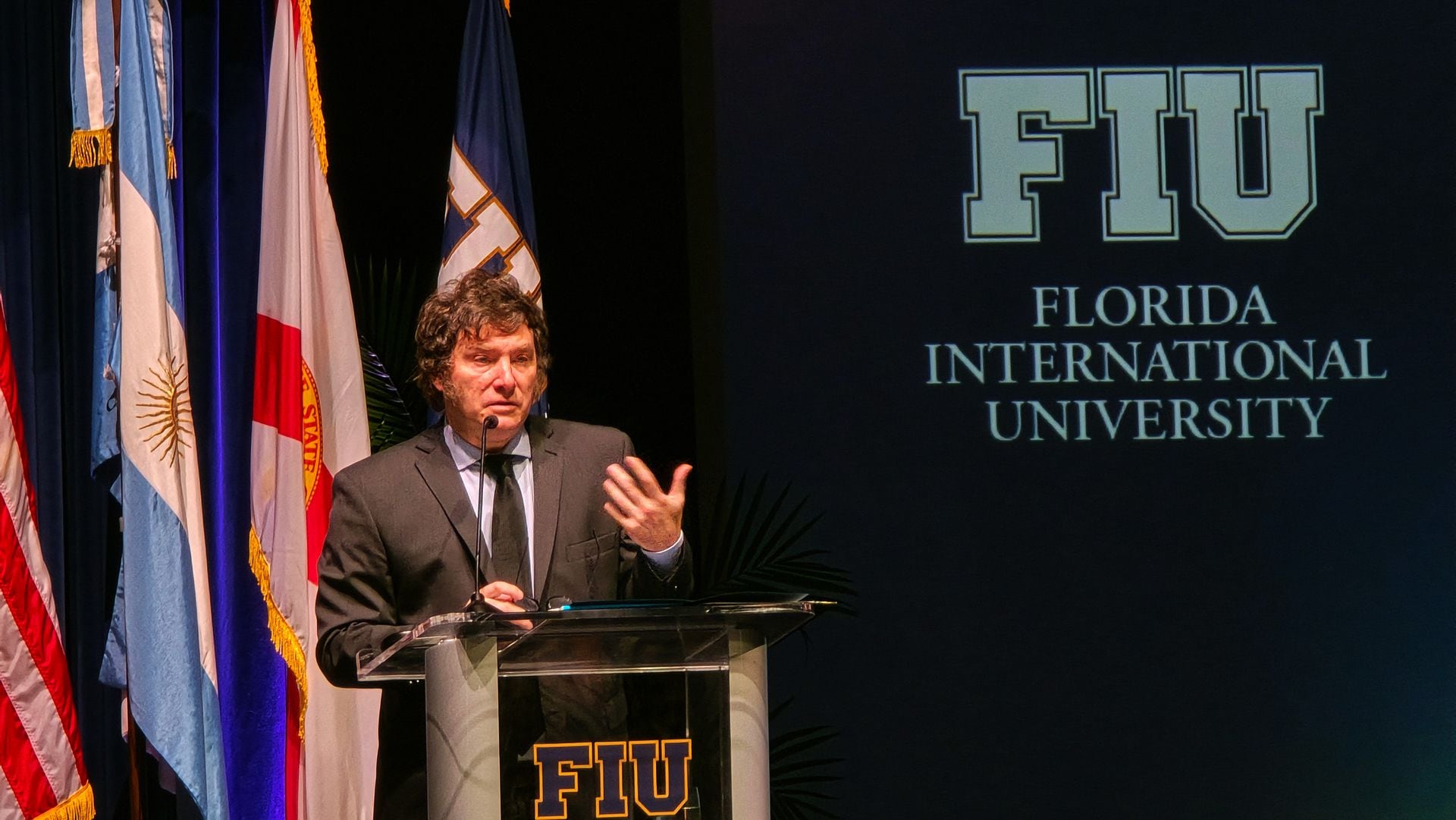 Javier Milei en Florida International University - FIU