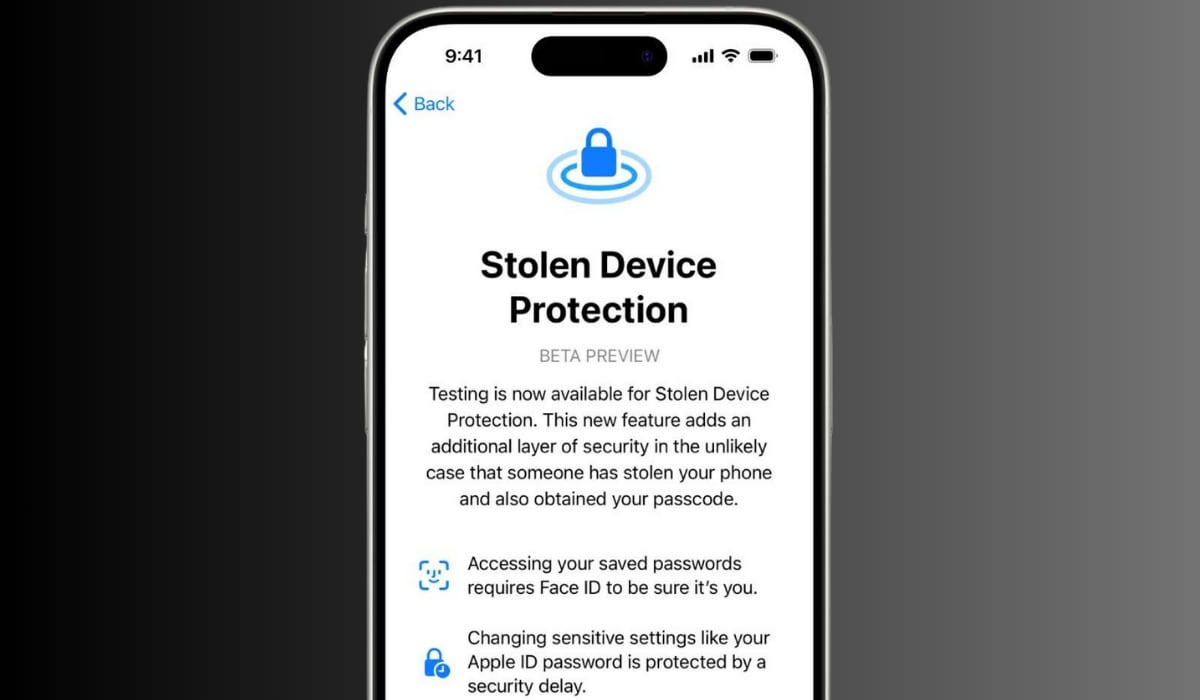 Una de las características destacadas es la Protección de dispositivos robados, la cual tiene como objetivo fortalecer la seguridad del iPhone y Apple ID. (Apple)