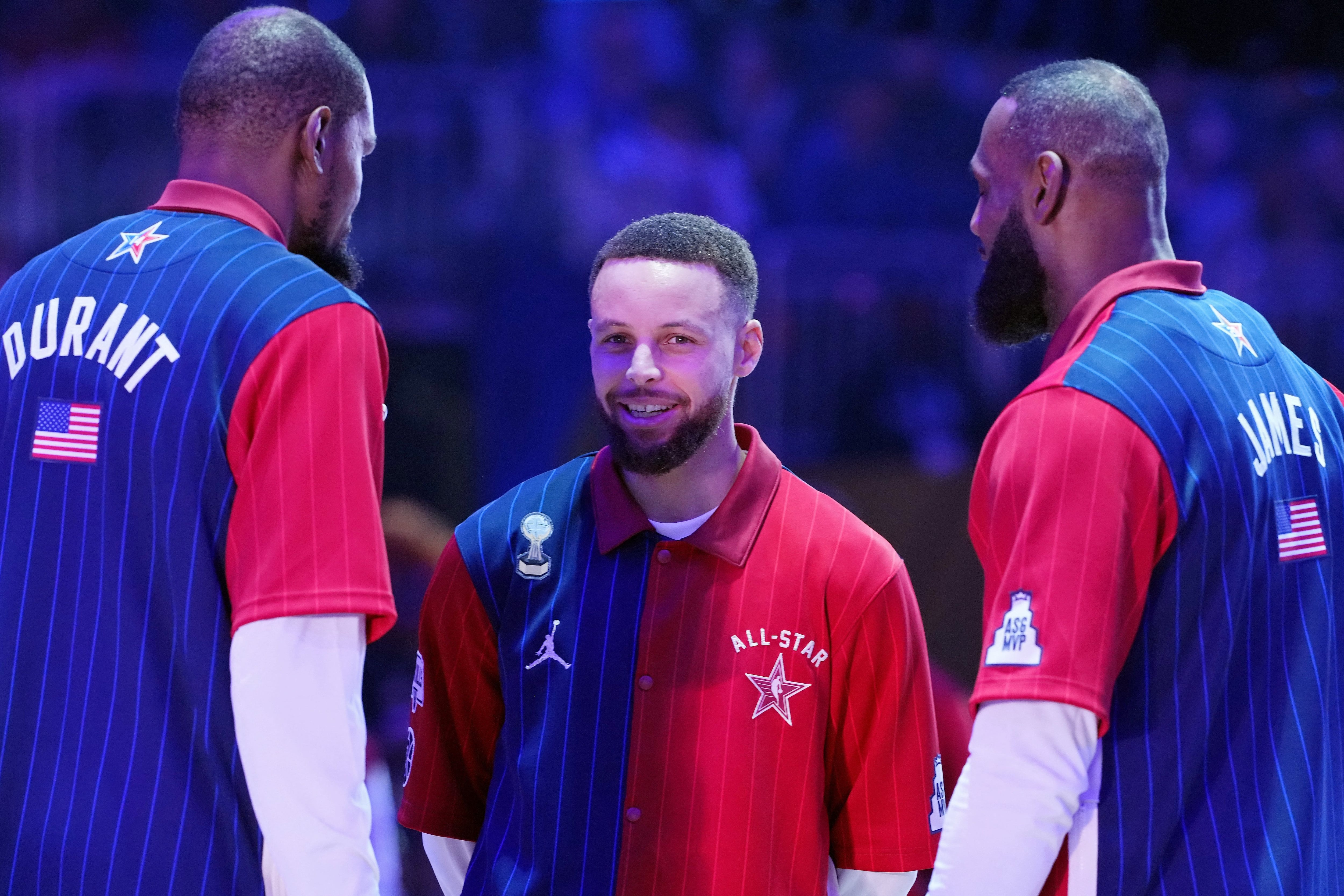 Stephen Curry, Kevin Durant y LeBron James, el Big Three que tendrá Estados Unidos en los Juegos Olímpicos de París 2024 (Kyle Terada-USA TODAY Sports)