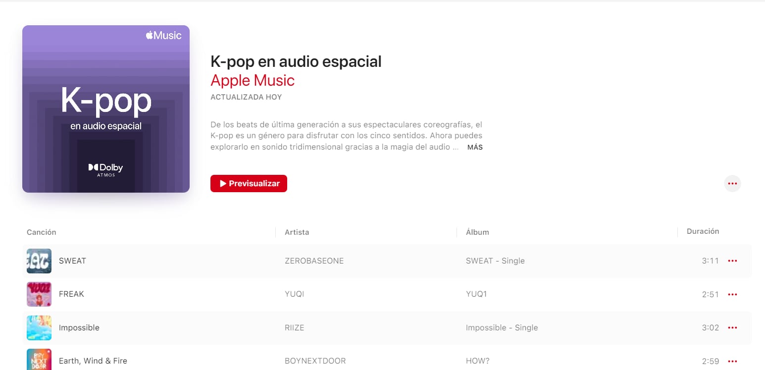 En Apple Music, se encuentra una playslist con canciones de K-Pop en audio espacial. (Apple Music)