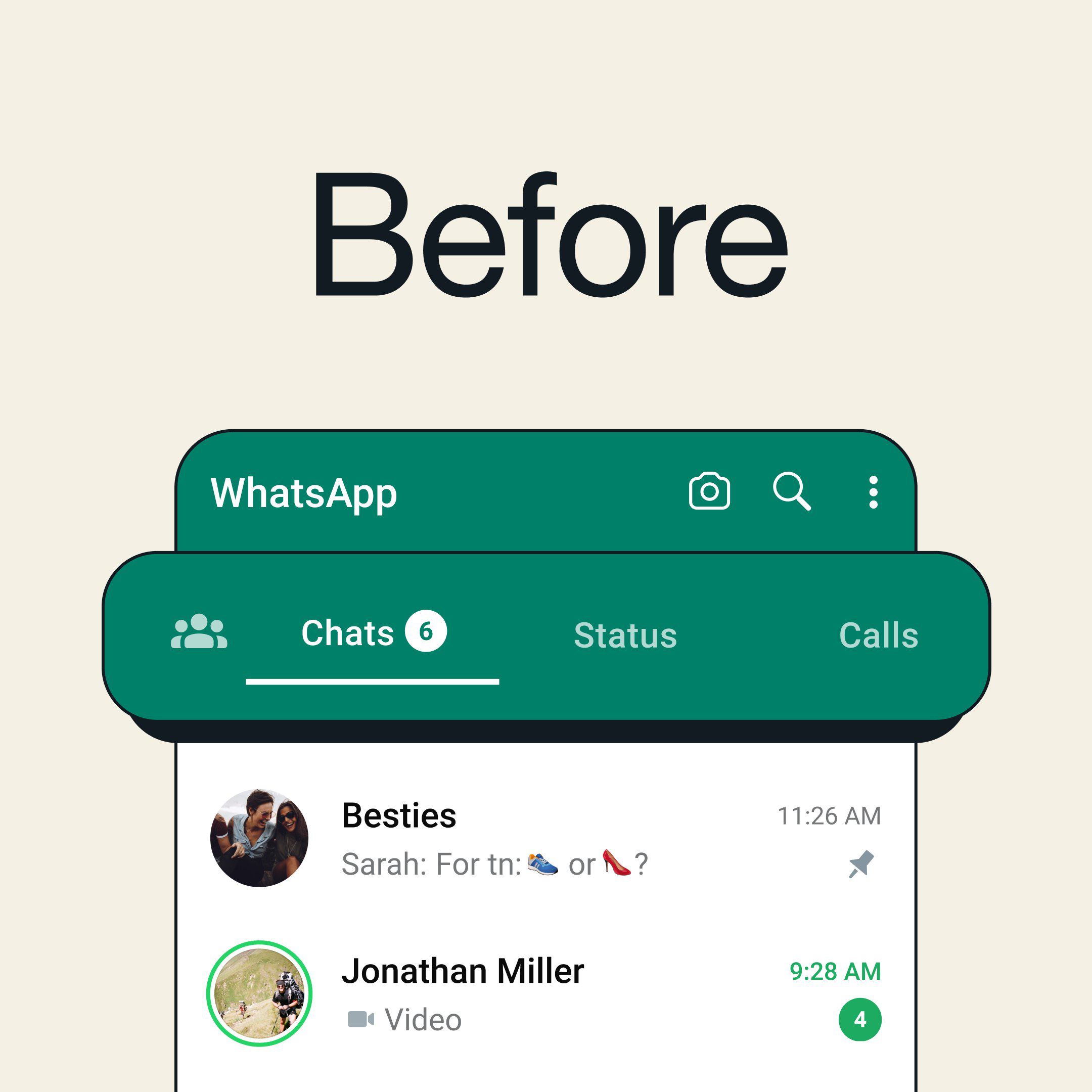 Así era la app de WhatsApp antes de su actualización. (Foto: WhatsApp)