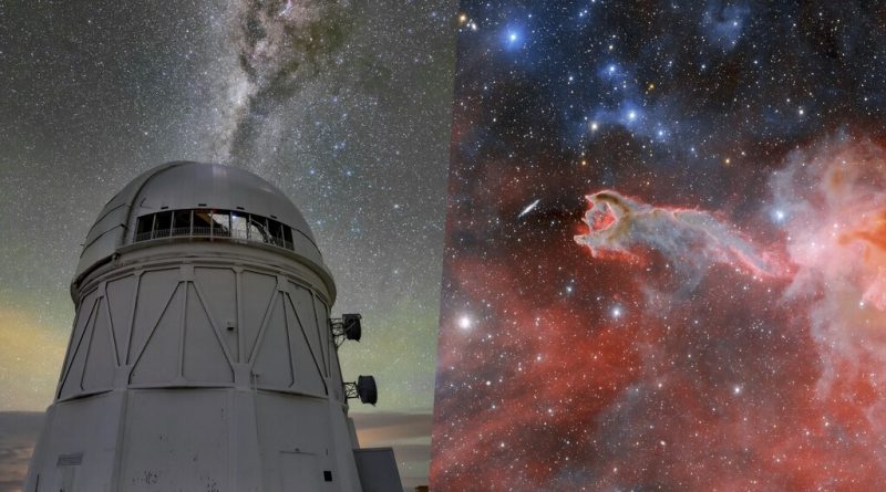 La Mano de Dios atrapando una galaxia: la sobrecogedora última imagen de la cámara de energía oscura DECam