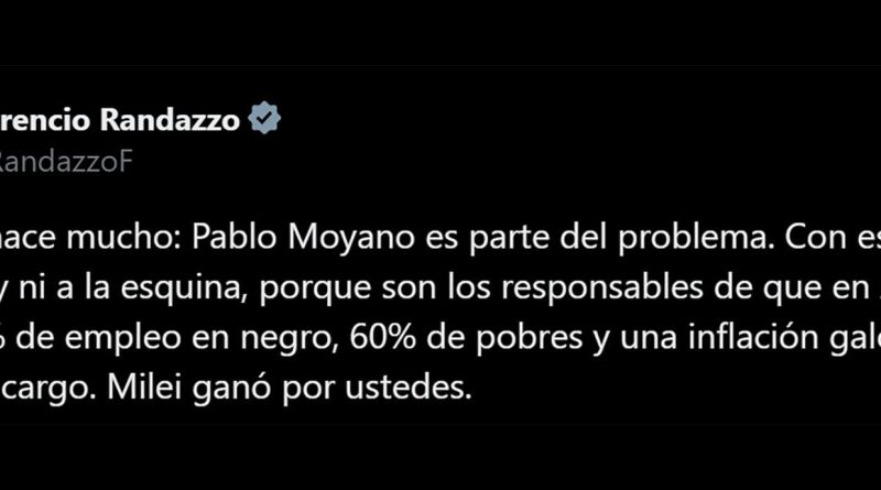 Pablo Moyano criticó a Florencio Randazzo y el diputado le respondió en redes: “Milei ganó por ustedes”