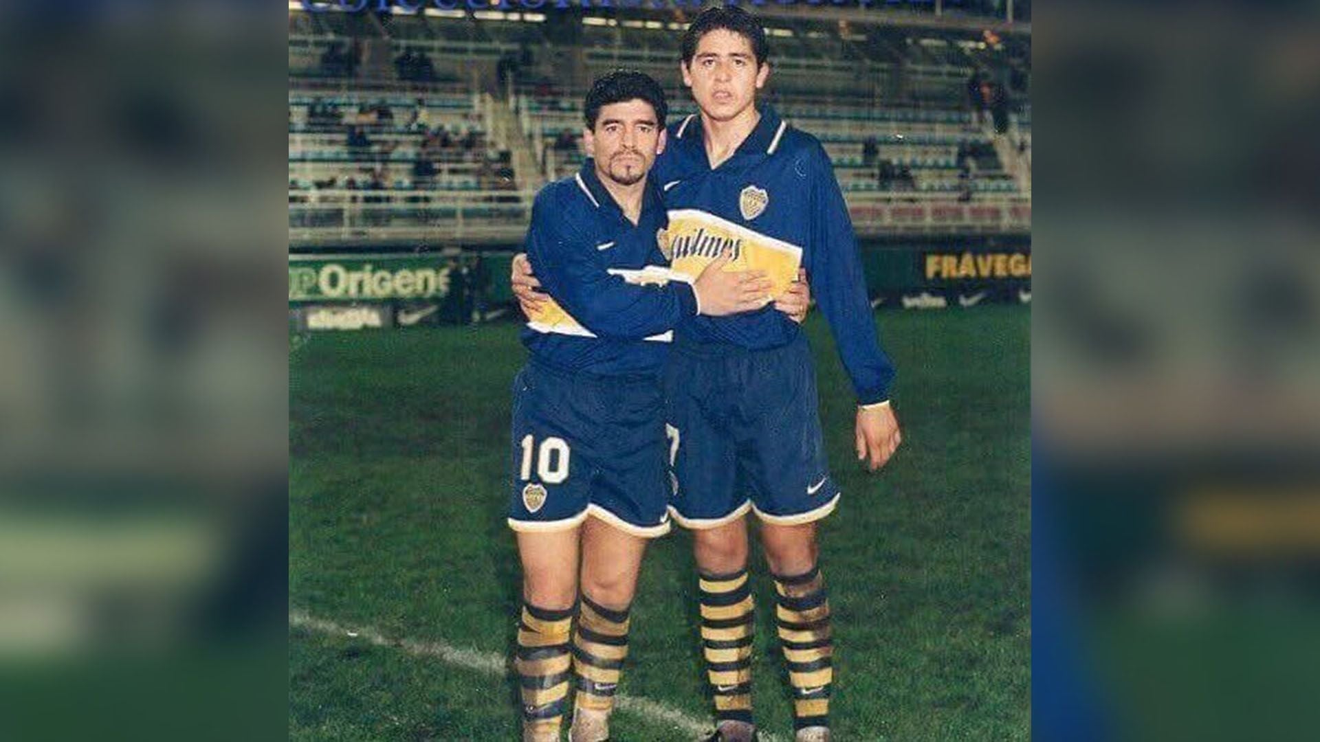 Maradona y Riquelme en Boca